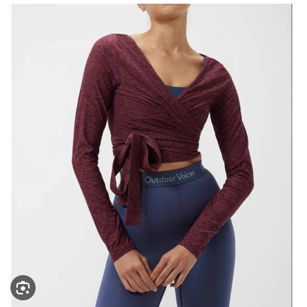 Outdoor Voices CloudKnit Longsleeve Wrap Top Size M